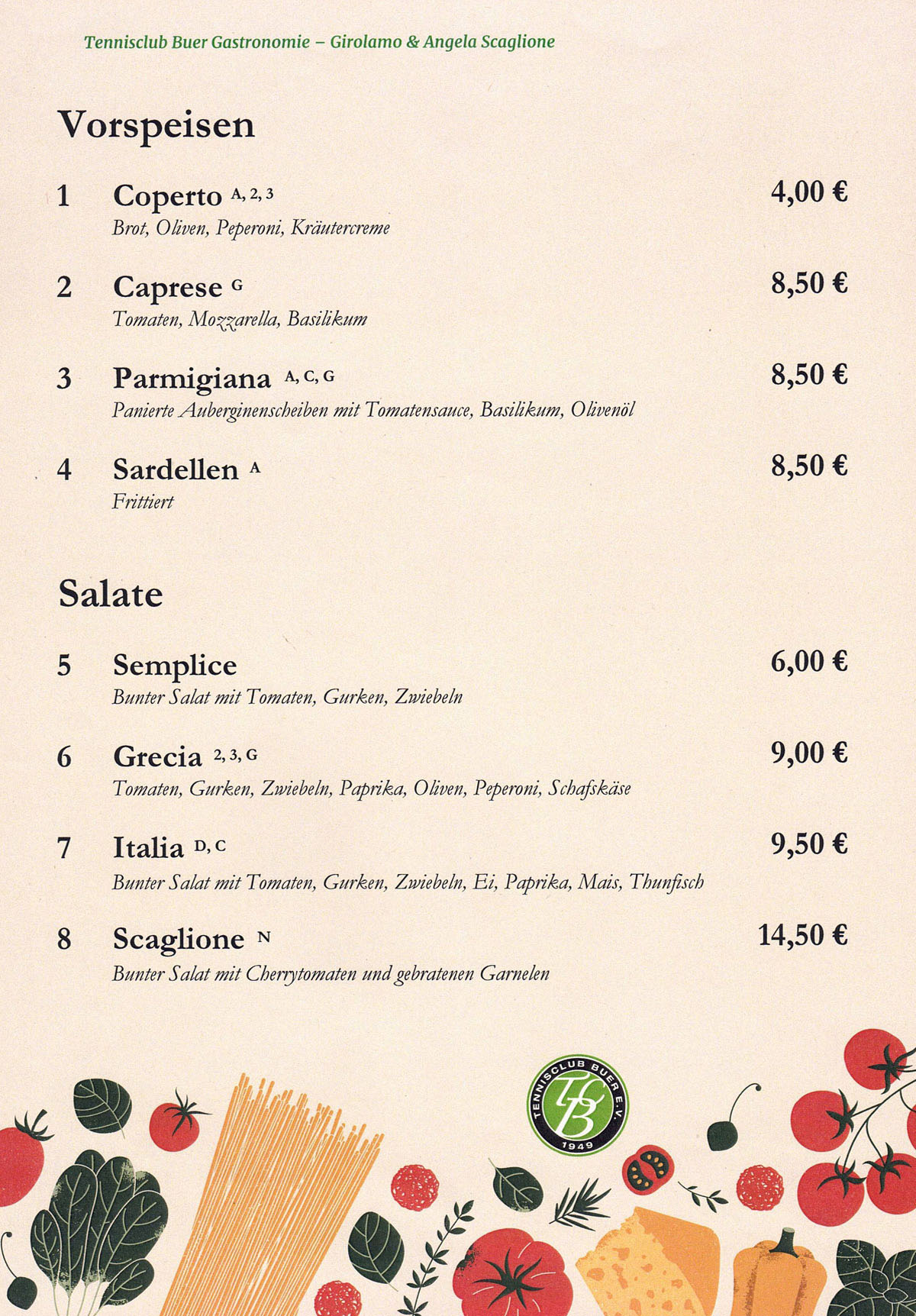 Vorspeisen und Salate
