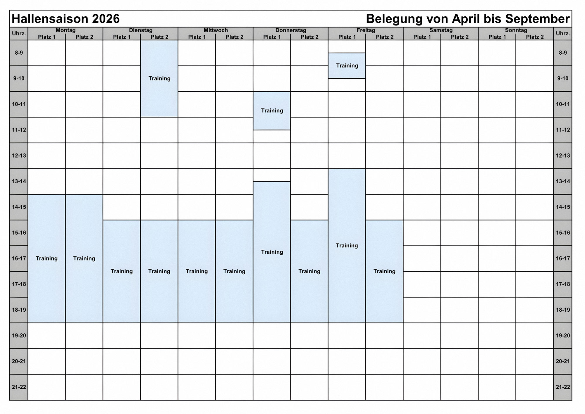 Hallenplan 2026